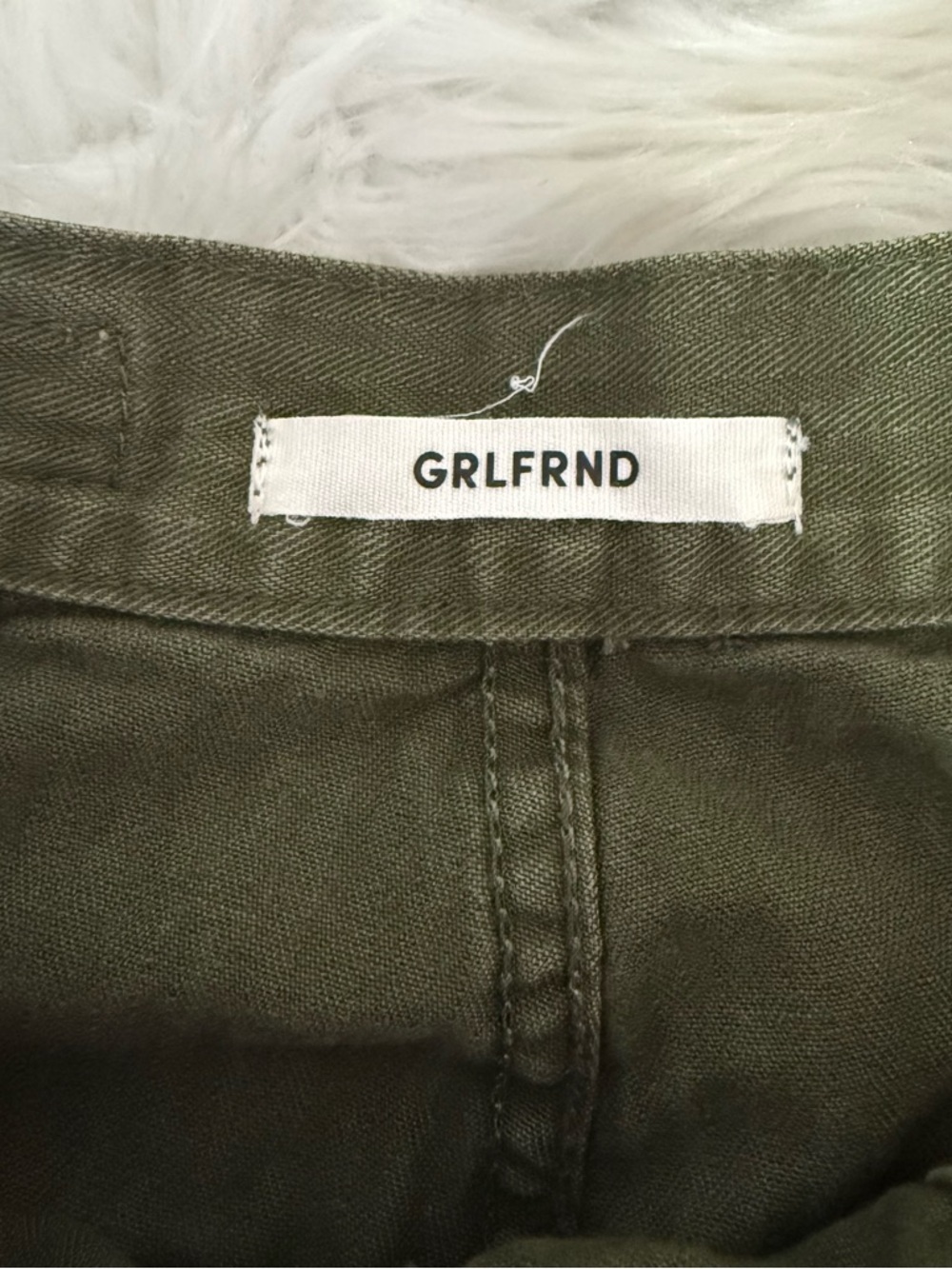 GRLFRND Farrah Wide Leg Cropped Pants Olive Green Women’s Size 26 Revolve - Picture 4 of 9